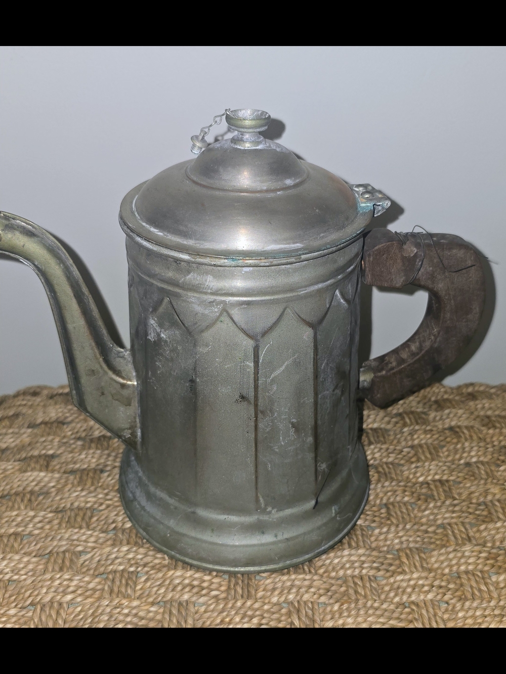 Vintage Metal Coffee Pot - Gray Metal Finish - Picture 4 of 7